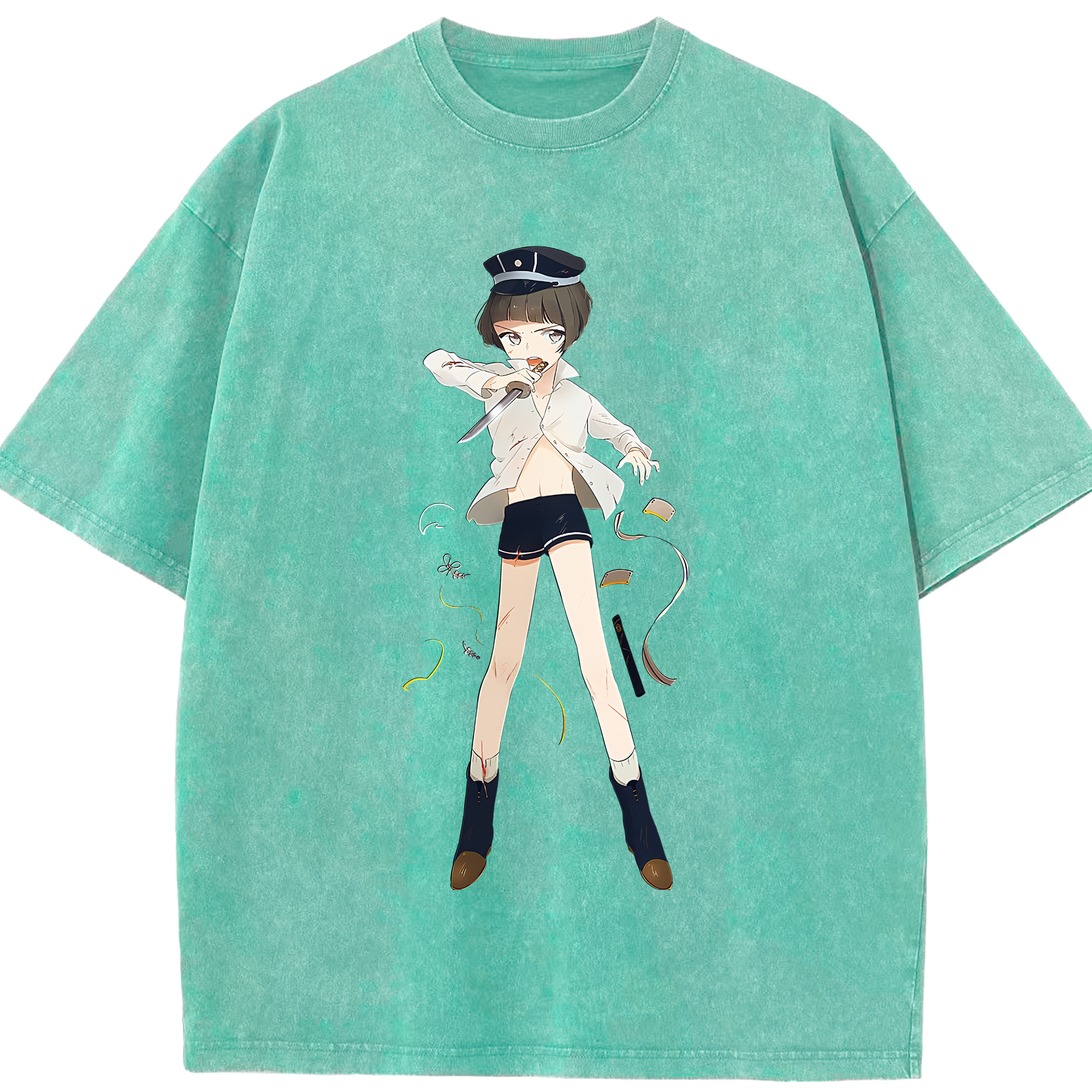 （画像用） 刀剣乱舞 Touken Ranbu 綿100% ヴィンテージ風 半袖Tシャツ（フロントプリント）